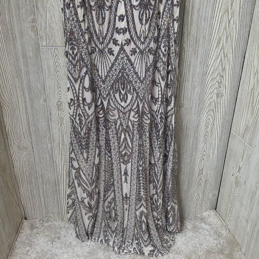 R&M Richards Graceful Mesh Beaded Gown Maxi Formal Dress Women Plus Size 20W NWT - Picture 8 of 13
